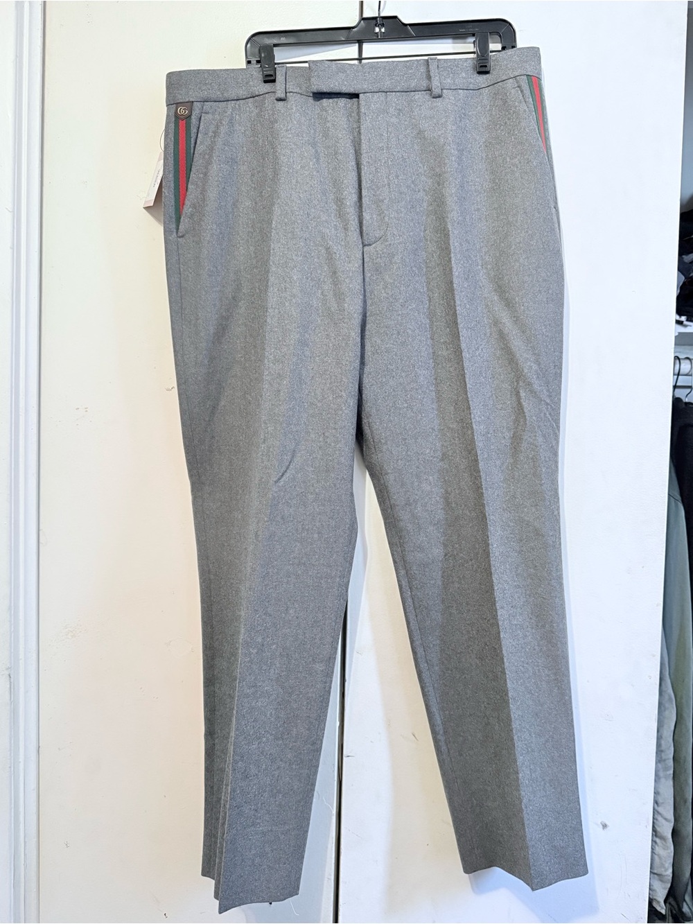 Gucci Classic Men's Gray Dress Pants with Subtle Side Stripe